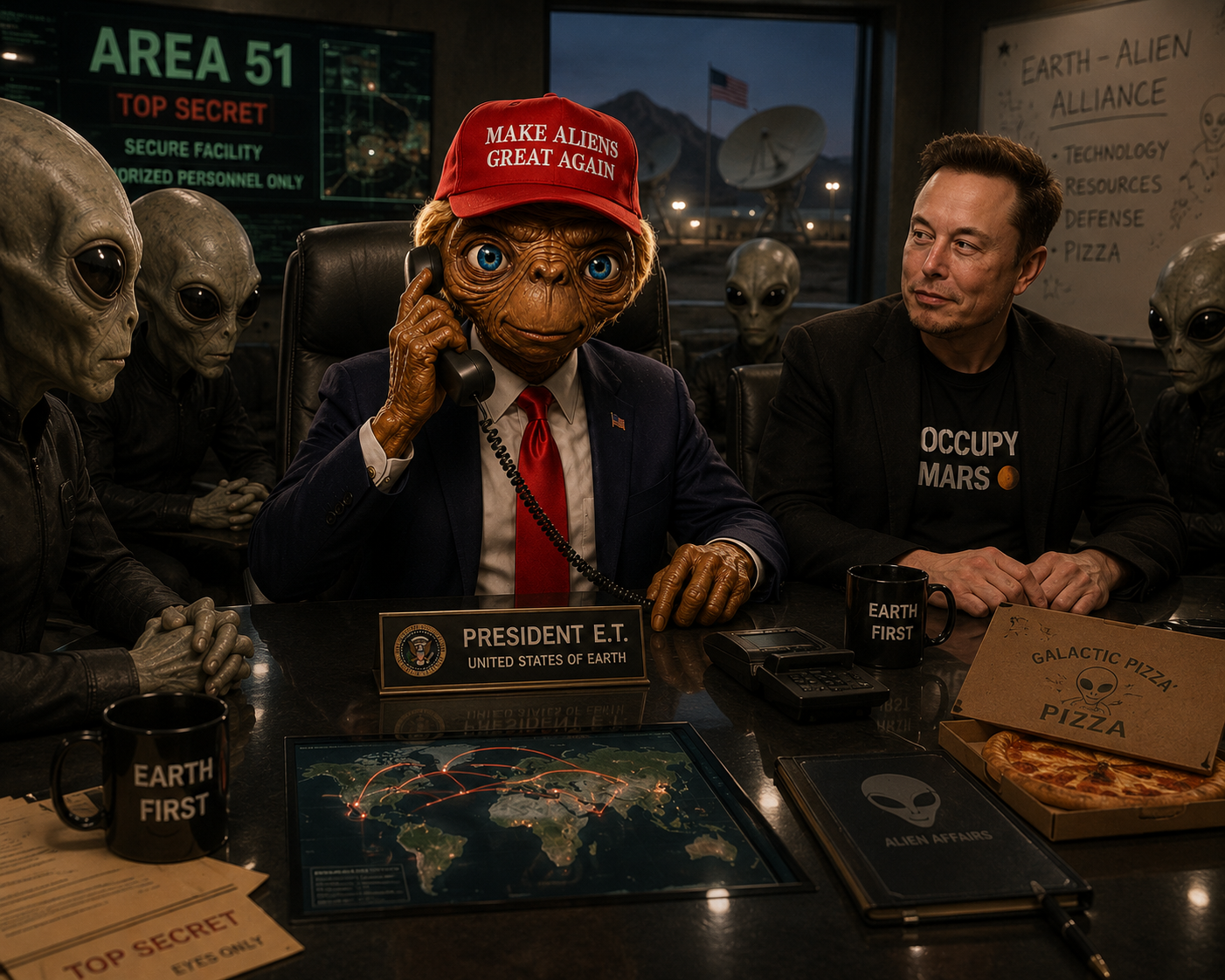 Earth-Alien Alliance summit at undisclosed location